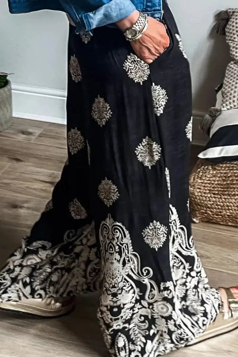 Stylish Printed Wide Leg Pants for Comfortable Wear - Love Salve